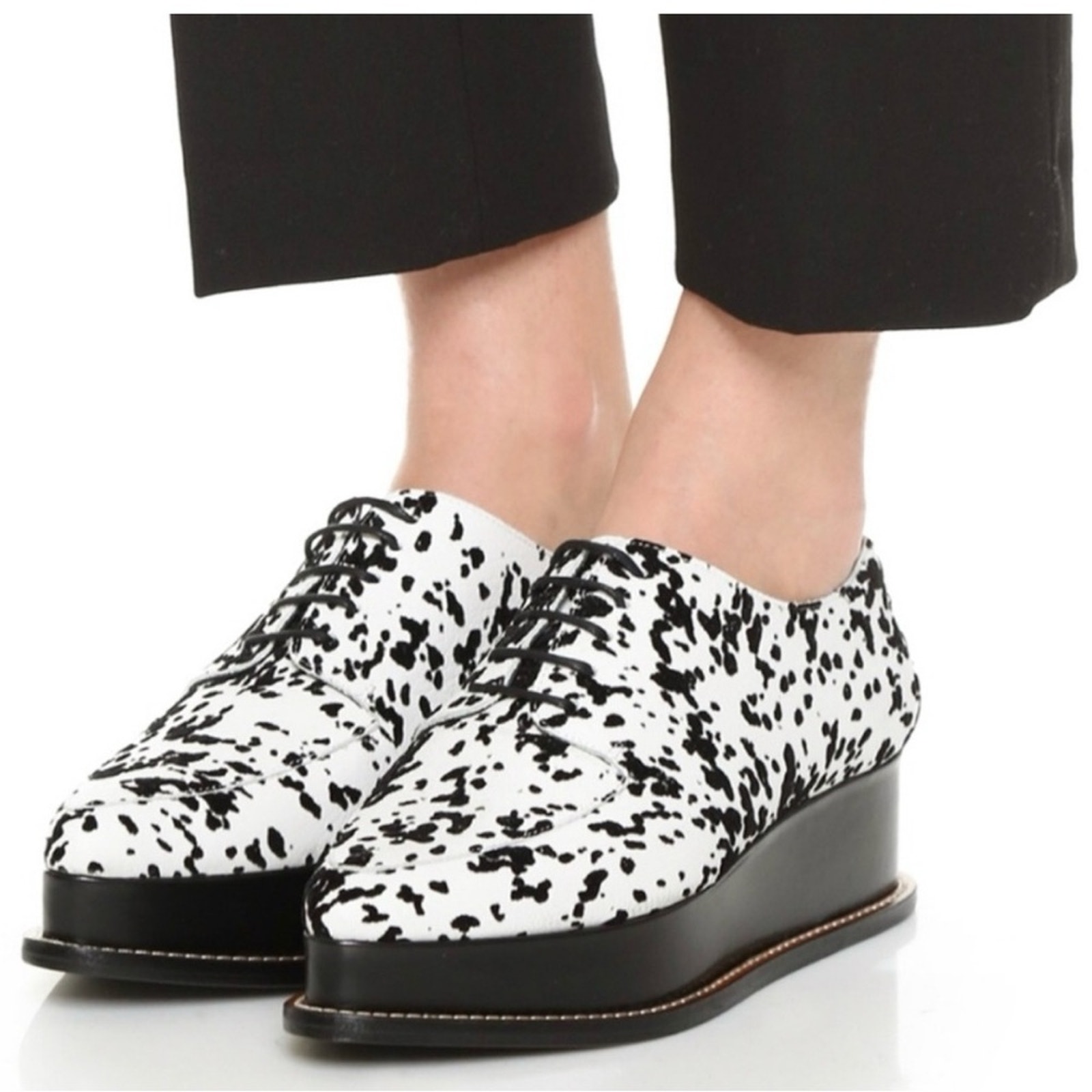 Opening Ceremony Black And White Lace Up Platform Oxfords Size 38